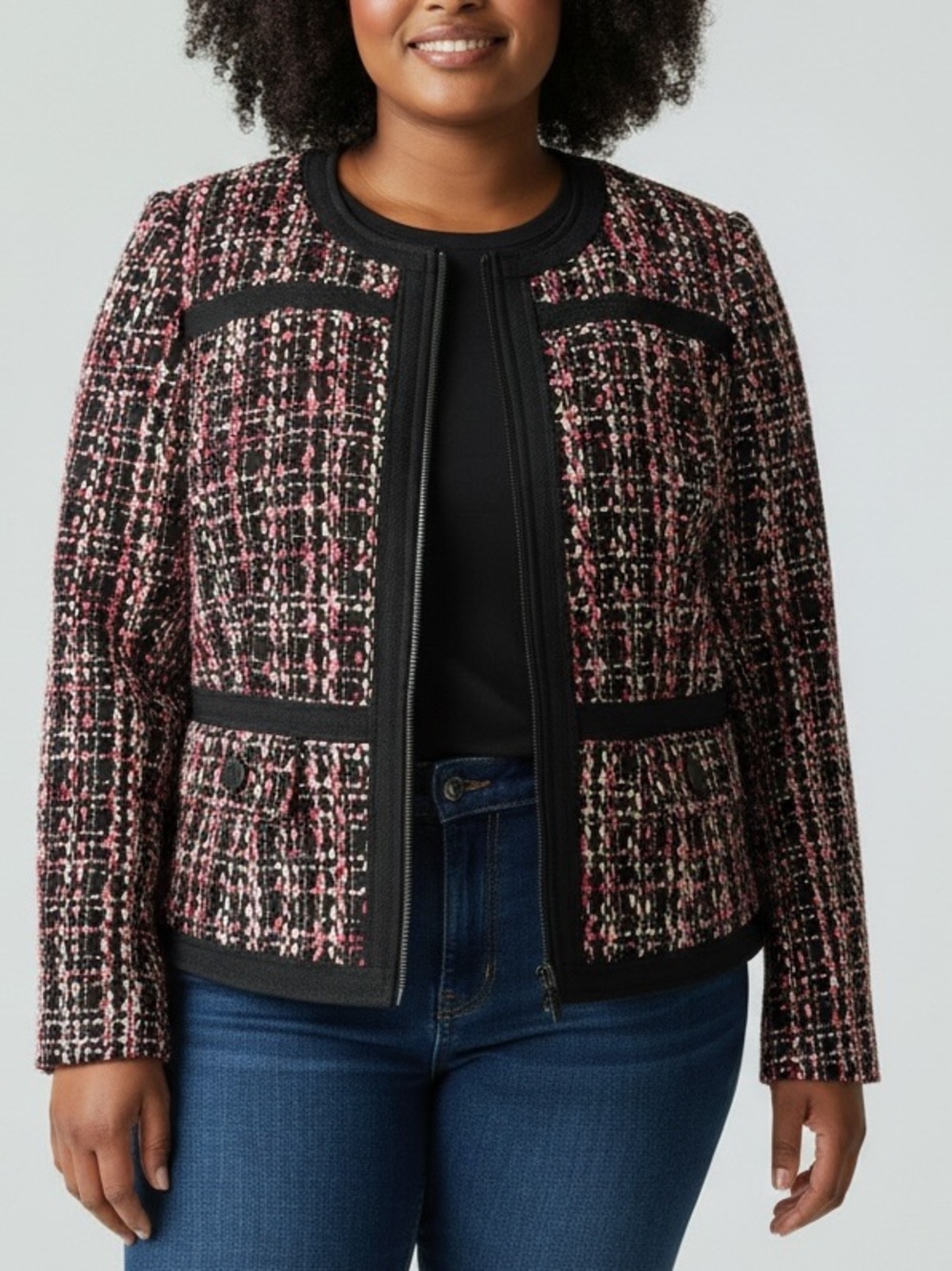 Karl Lagerfeld Tweed Zip Jacket